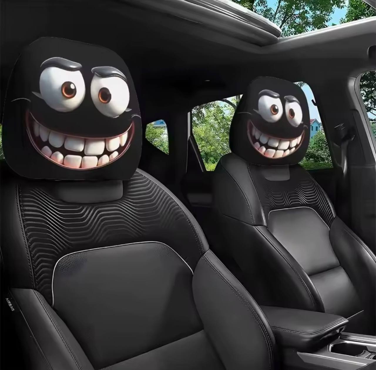 Scary Car Headrest Cover👁️